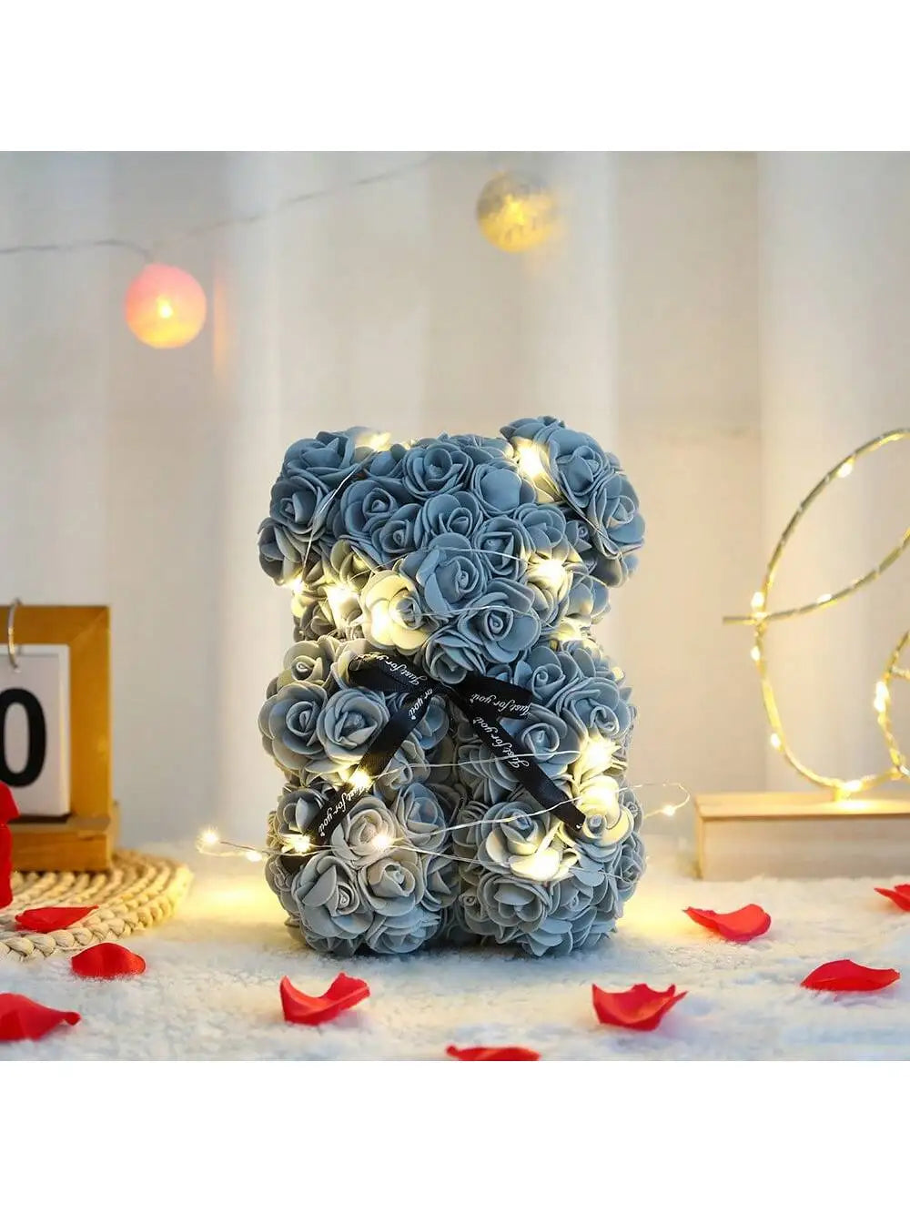 Rose Teddy Bear Artificial Flower Anniversary Valentines Day