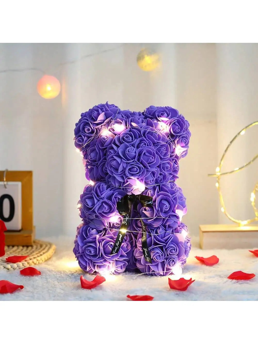Rose Teddy Bear Artificial Flower Anniversary Valentines Day