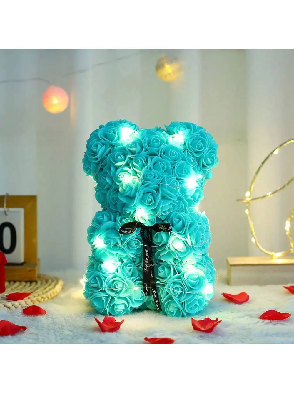 Rose Teddy Bear Artificial Flower Anniversary Valentines Day