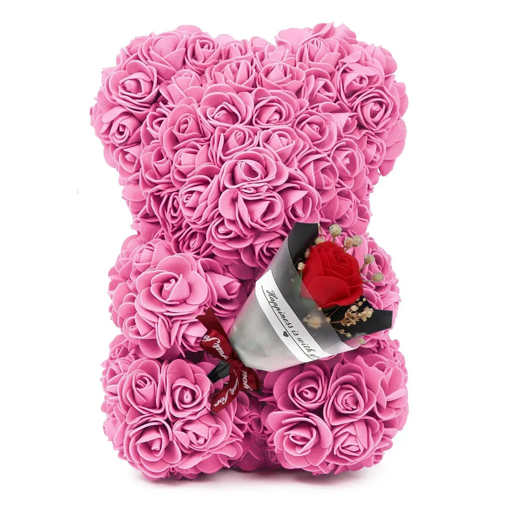 Rose Teddy Bear Artificial Flower Anniversary Valentines Day