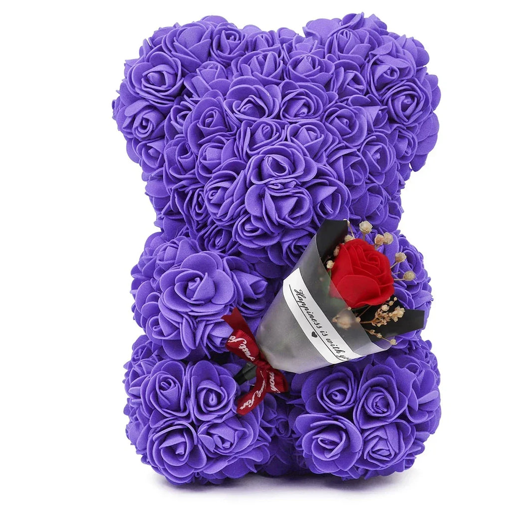 Rose Teddy Bear Artificial Flower Anniversary Valentines Day